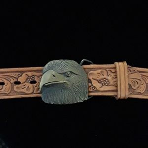 Brass Eagle Buckle w/ vintage belt